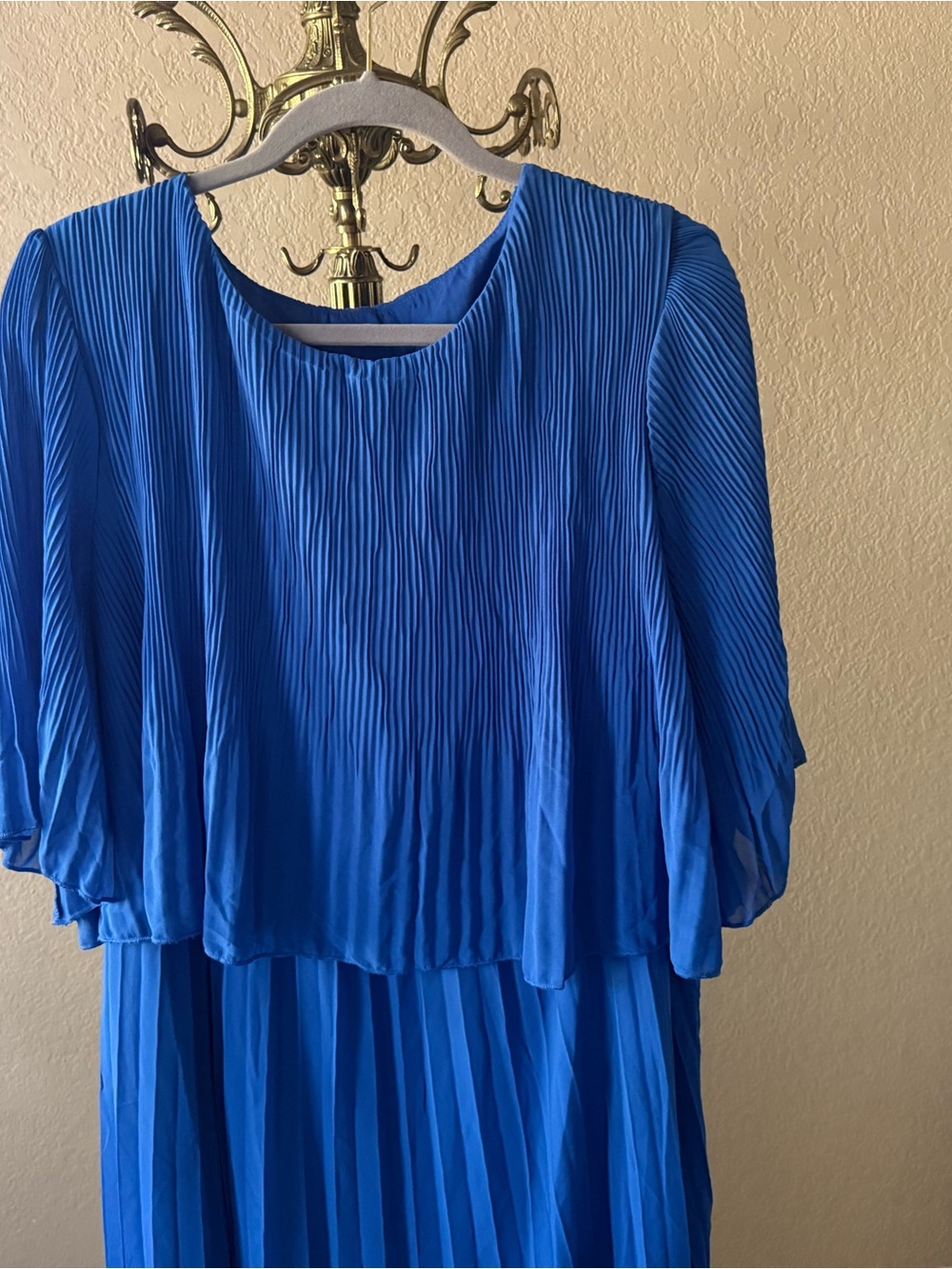 Women’s Royal Blue Pleated Maxi Dress